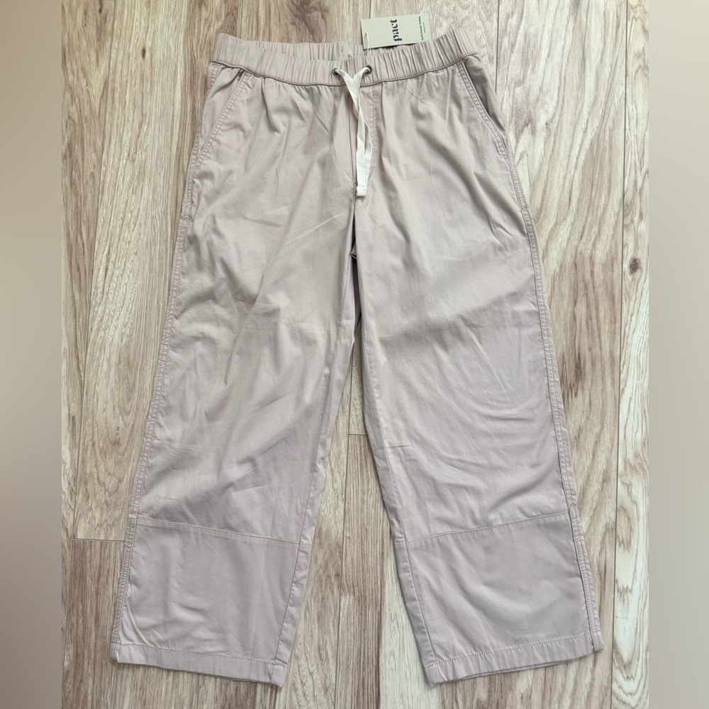 NWT Pact Organic Classic Twill Woven Crop Pant Oat Medium - Picture 2 of 7